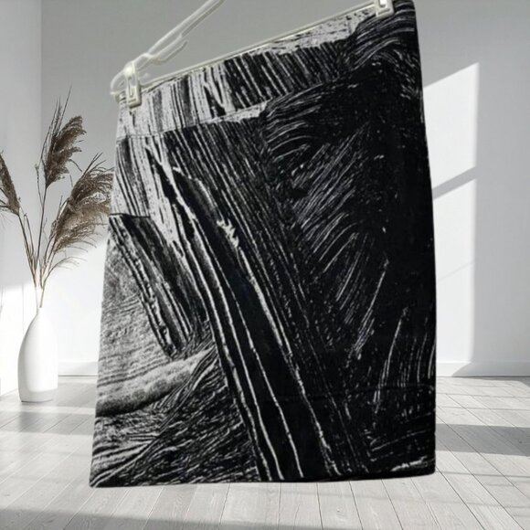 Helmut Lang Method Print Mini Skirt | Black & White | Size Small | Stretch - Picture 1 of 12